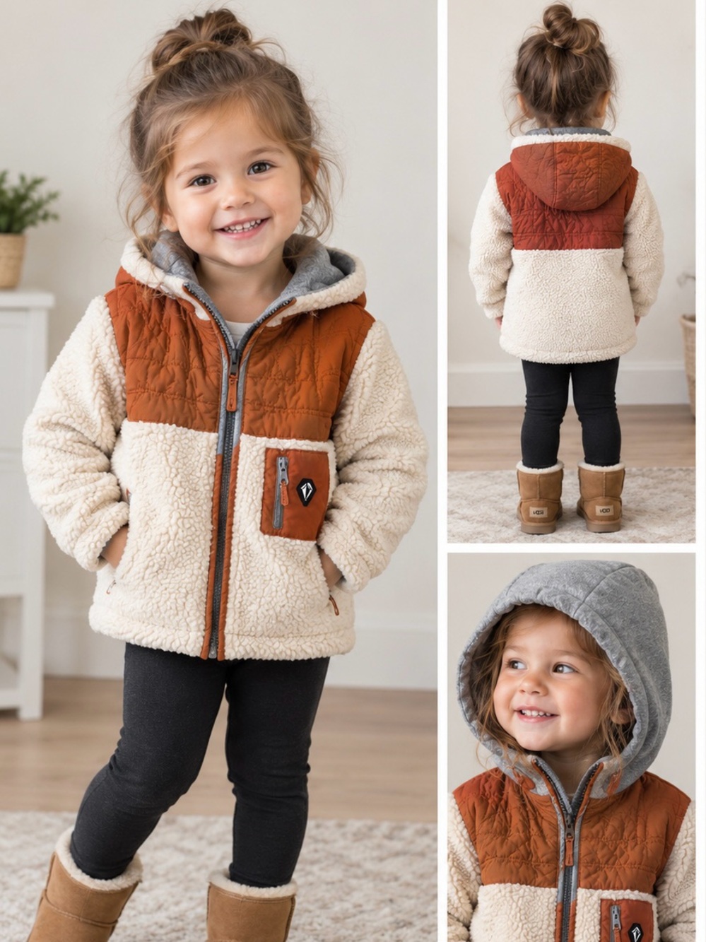 Volcom Kids Grey Jacket with Orange Accent